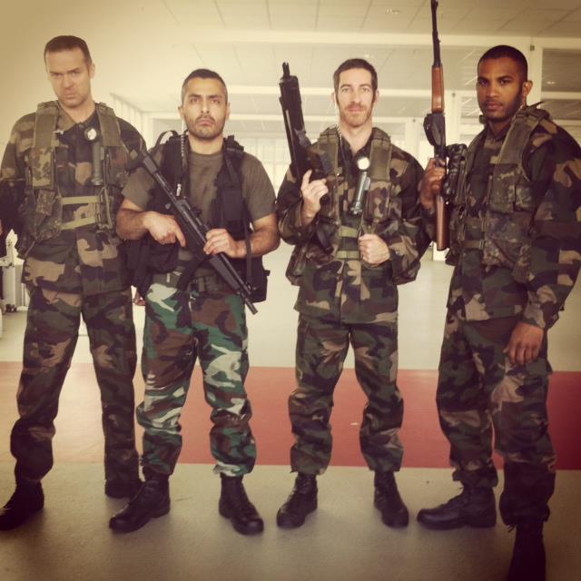 Wesley am Filmset von 