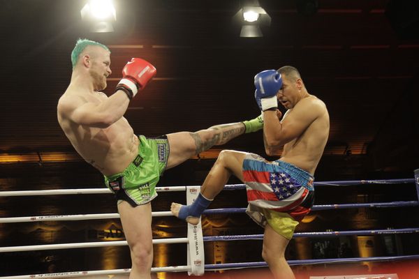 Let`s go green: Falk Monzel vs. Tyrone Priest West (Foto: Marco Baumann/boxgymnasium.de) Let`s go green: Falk Monzel vs. Tyrone Priest West (Foto: Marco Baumann/boxgymnasium.de)