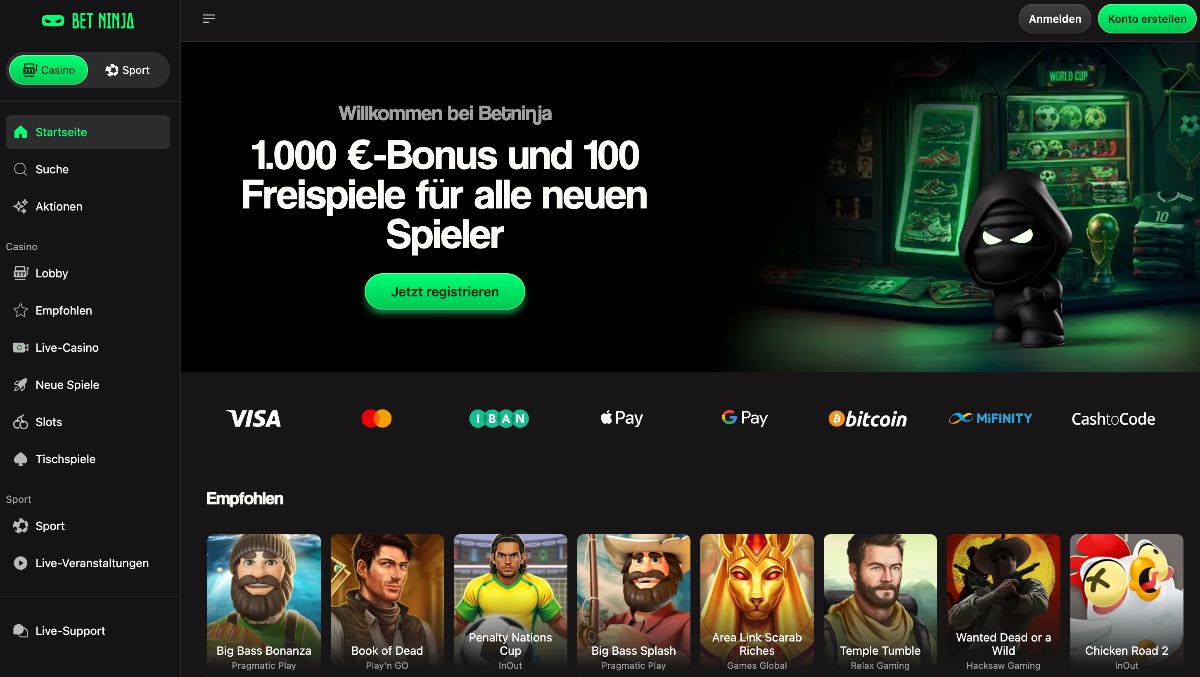 Betninja ist ein verlässliches Casino ohne Anmeldung mit fairen Bedingungen.