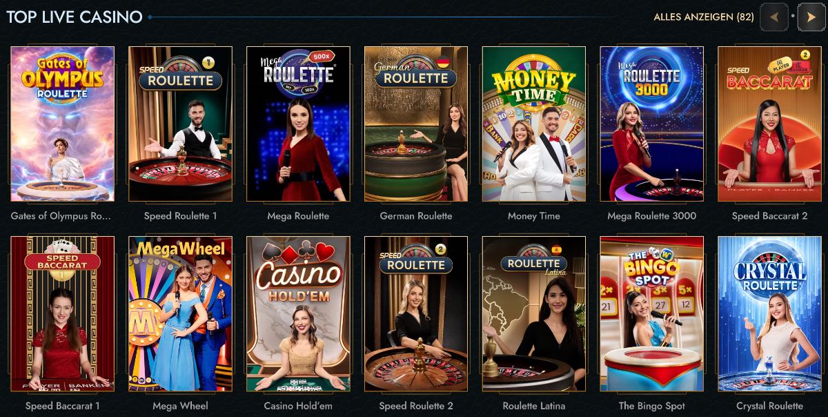 Top Live Casino Spiele
